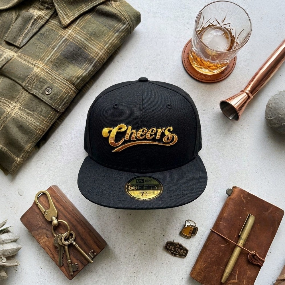 Hat Club Exclusive New Era 59FIFTY Cheers TV Show Fitted Hat 7 1/2 Black NWT